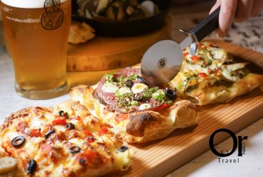 市府松菸│紐約正夯的羅馬蜂巢Pizza台灣也吃的到囉！還有多款Pizza餅皮衍生的料理、餐酒館等級下酒菜、臺虎精釀啤酒，榮登歐奇近期聚餐新歡餐廳|PiZZAHOOD披薩樹